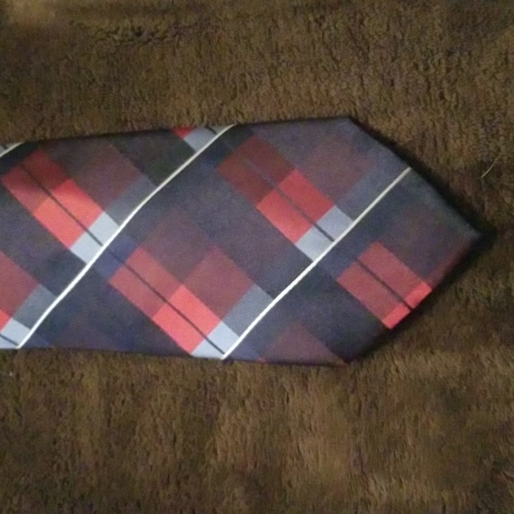 Men's Stafford Blue & Red 100% Silk Necktie